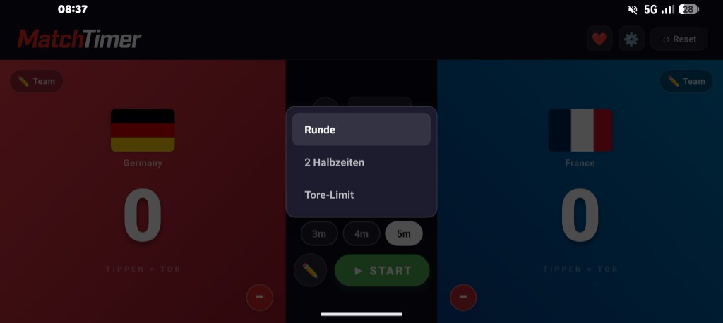 MatchTimer Halbzeiten